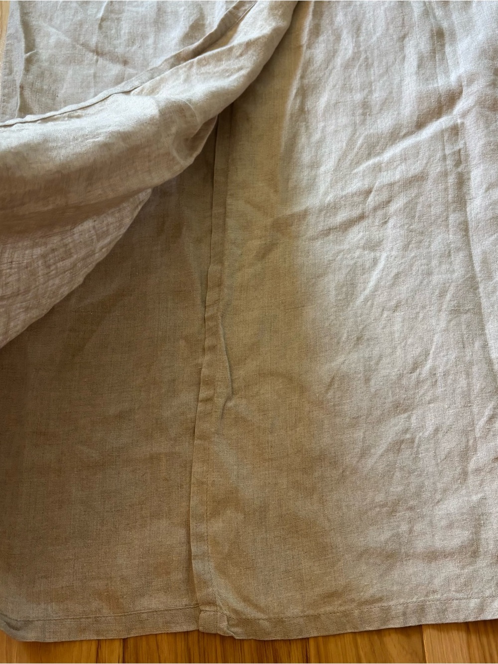 Vintage Gap Linen Tan V Neck Wrap Style Midi Dress - Picture 5 of 11